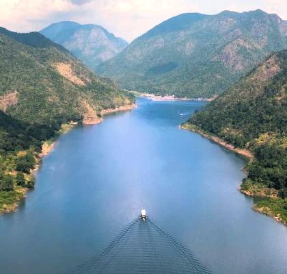 Stunning view of Papikondalu surrounded by dense greenery and natural beauty